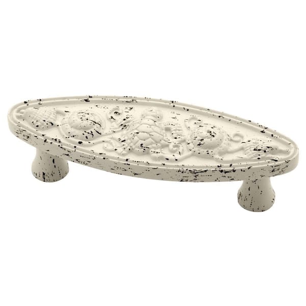 Liberty Seaside Oval 3 in. (76 mm) Center-to-Center Vintage Antique White Cabinet Drawer Bar Pull