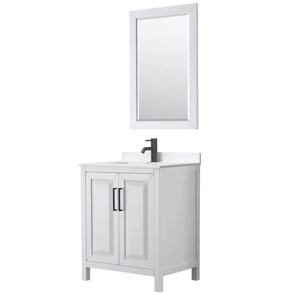 Daria 30 in. W x 22 in. D x 35.75 in. H Single Bath Vanity in White with White Quartz Top and 24 in. Mirror price history on PriceWatchPro