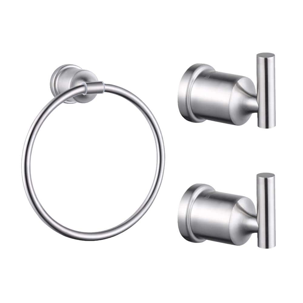 Brushed Nickel 3-Piece Bathroom Hardware Set with Stainless Steel