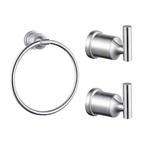 Brushed Nickel 3-Piece Bath Hardware Set with Mounting Hardware in Stainless Steel