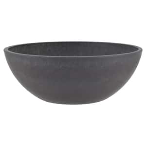 Garden Bowl 10 in. x 3 in. Dark Charcoal Composite PSW Pot