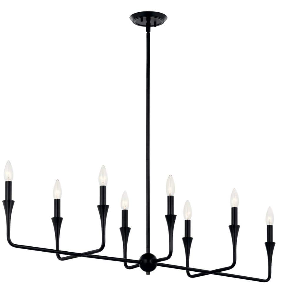 Alvaro Black 8-Light Modern Linear Chandelier