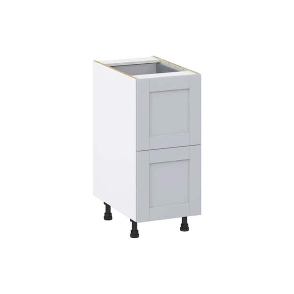 J COLLECTION Cumberland Light Gray Shaker Assembled Base Kitchen Cabinet with Drawers (15 in. W x 34.5 in. H x 24 in. D)