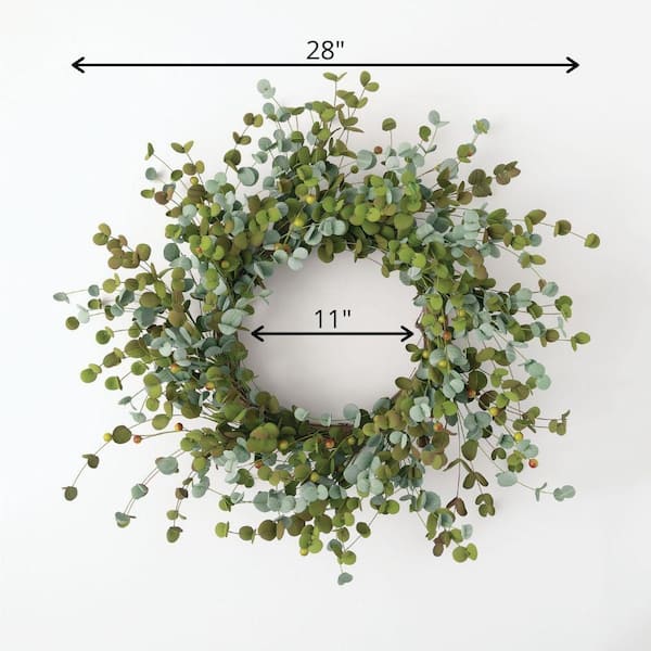 10 in. Artificial Mini Eucalyptus and Berry Wreath