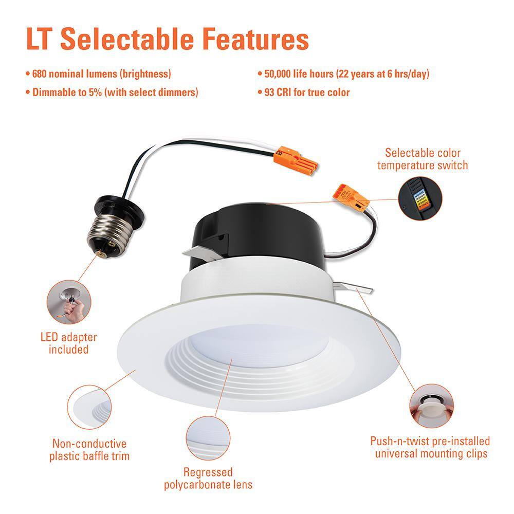 Halo 4-Inch White Aluminum LED Recessed Downlight