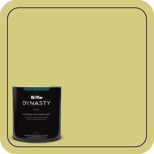 BEHR DYNASTY 1 qt. #P350-4 Spring Grass Semi-Gloss Enamel Interior Stain-Blocking Paint and Primer