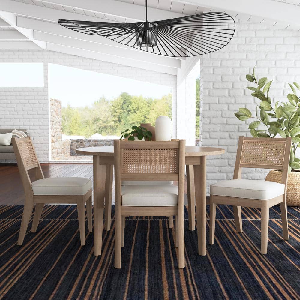Brentwood Light Oak Round Dining Set with 4 Chairs