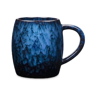 21 Oz. Ceramic Coffee Mug, Handmade Pottery Big Tea Cup for Office and Home, Deep Blue