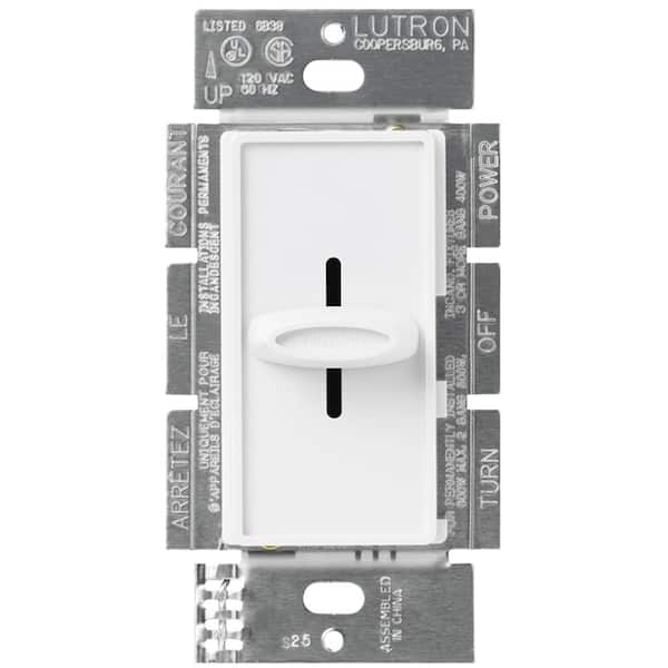 Lutron Skylark Dimmer Switch, Slide-to-Off, 1000-Watt Incandescent/Single-Pole, White (S-1000-WH)
