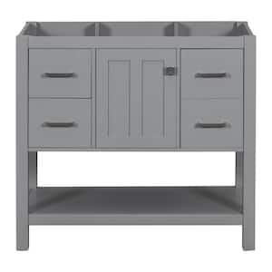 36 in. W x 18 in. D x 33 in. H Freestanding Bath Vanity Cabinet without Top in Gray