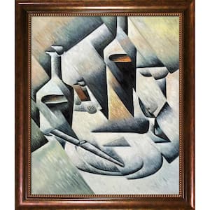 Bottles and Knife by Juan Gris Verona Cafe Framed Abstract Oil Painting Art Print 24 in. x 28 in.