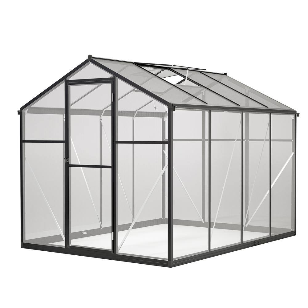 Outdoor&Garden 74 in. W x 100 in. D x 80 in. H Aluminum Frame Heavy Duty Polycarbonate Walk-in Greenhouse, Door, Window price history on PriceWatchPro