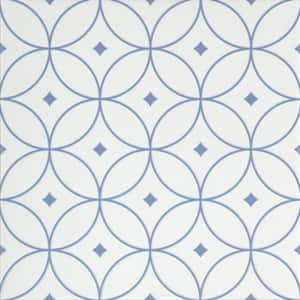 Geometry Blue 9.84 in. x 9.84 in. Matte Patterned Look Porcelain Floor and Wall Tile (10.768 sq. ft./Case)