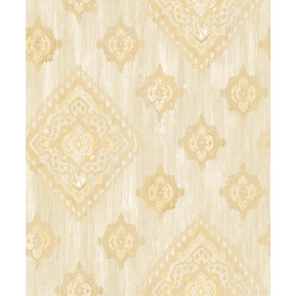 Advantage Leana Gold Medallion Paper Strippable Roll (Covers 57.8 sq. ft.)