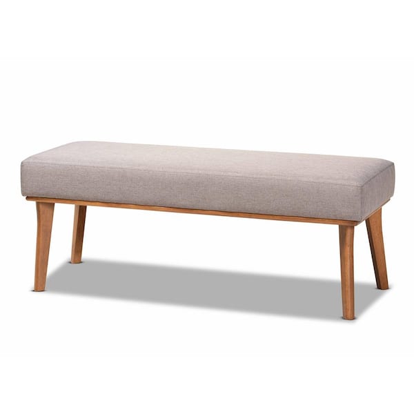 Baxton Studio Odessa Grey and walnut brown Dining Bench 175 10842