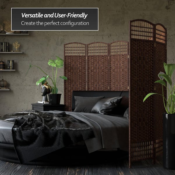 5.5 ft. Dark Mocha 4-Panel Room Divider