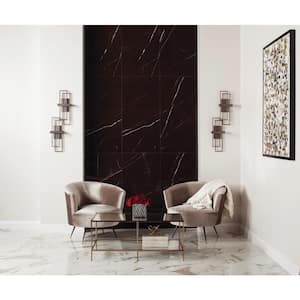 Marble Attache Nero Polished 24 in. x 47 in. Color Body Porcelain Floor and Wall Tile (457.8 sq. ft./pallet)