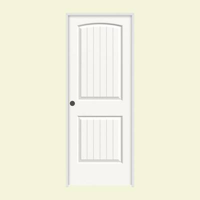 36 in. x 80 in. Santa Fe White Painted Right-Hand Smooth Solid Core Molded Composite MDF Single Prehung Interior Door