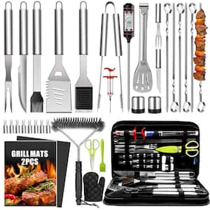 34-Piece BBQ Portable Grill Tools Set with Carry Bag for Camping Backyard Barbecue