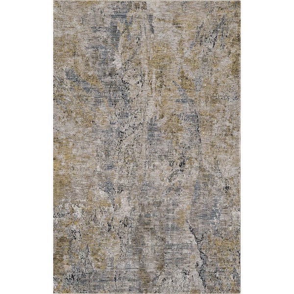 Ivy Gold 8 ft. Vintage Distressed Round Area Rug