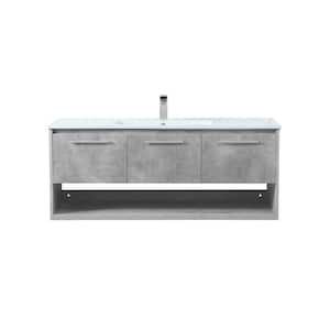 Simply Living 48 in. W x 18.31 in. D x 19.69 in. H Bath Vanity in Concrete Grey with White Resin Top