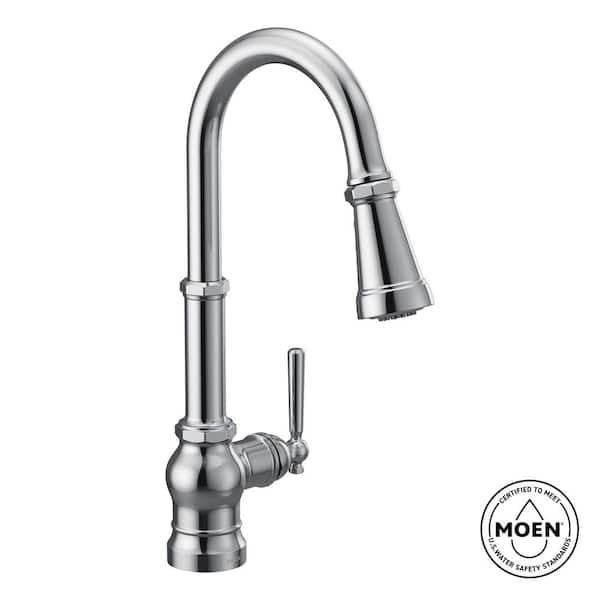MOEN Paterson Single-Handle Pull-Down Sprayer Kitchen Faucet with Reflex and PowerBoost in Chrome