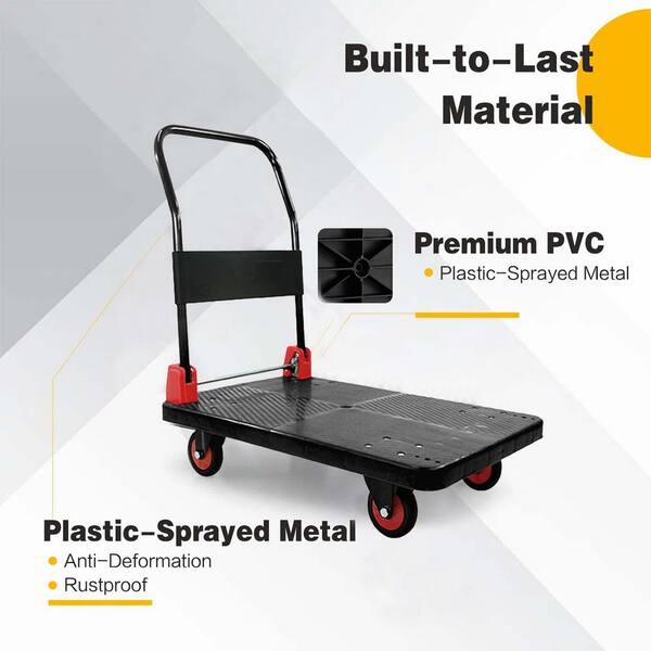 Mesh Steel Garden Cart 880lbs Black