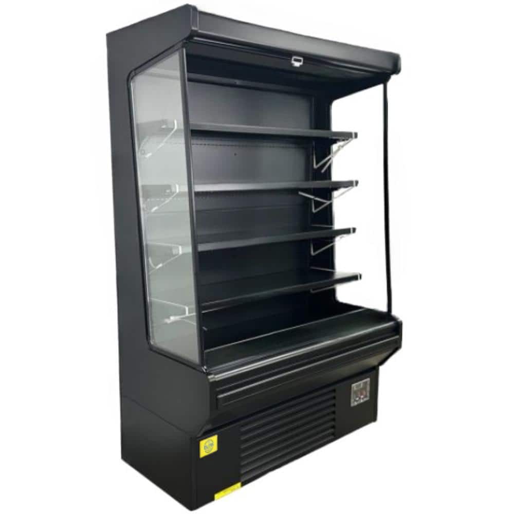52 in. 32.5 cu. ft. Auto/Cycle Defrost Commercial NSF Vertical Open Air Display Merchandisers EF57 in Black
