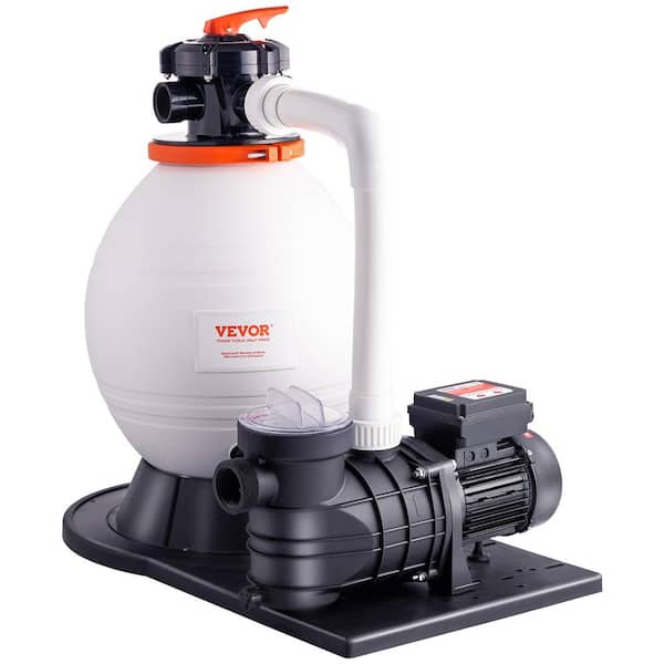 VEVOR Sand Filter Pump 16 in. 3500 GPH 1 HP Swimming Pool Pump Filter Set with 6-Way Multi-Port Valve Strainer Basket for Pool
