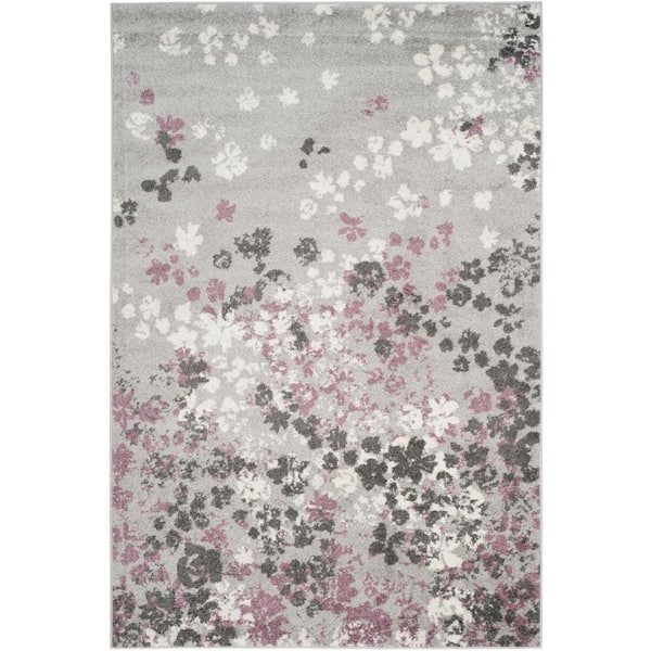 SAFAVIEH Adirondack Light Gray/Purple 6 ft. x 9 ft. Floral Area Rug