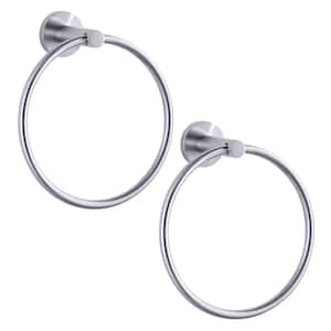 Stainless Steel Wall Mounted Towel Ring in Brushed Nickel (2-Pack)