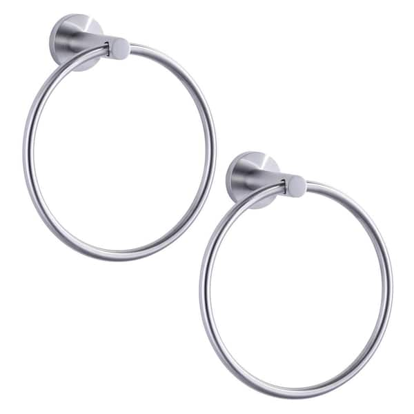 IVIGA Stainless Steel Wall Mounted Towel Ring in Brushed Nickel (2-Pack)