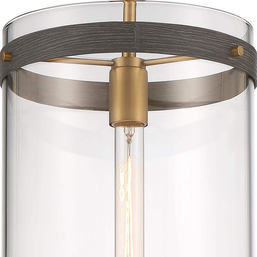 Reflecta 18.5" Brass and Glass Pendant Light