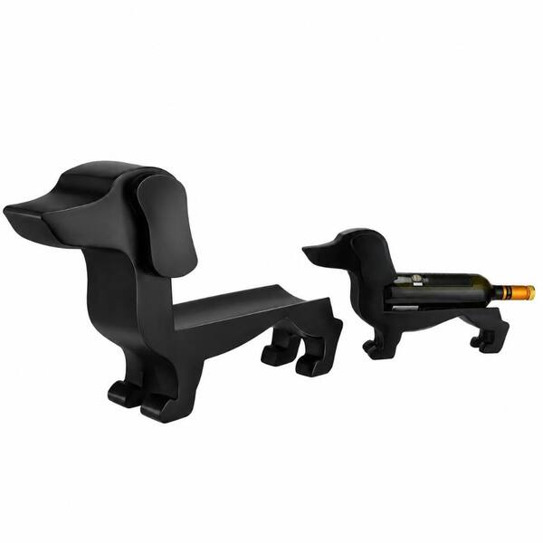 Dachshund Dog Tabletop Wine Bottle Holder Resin Figurine