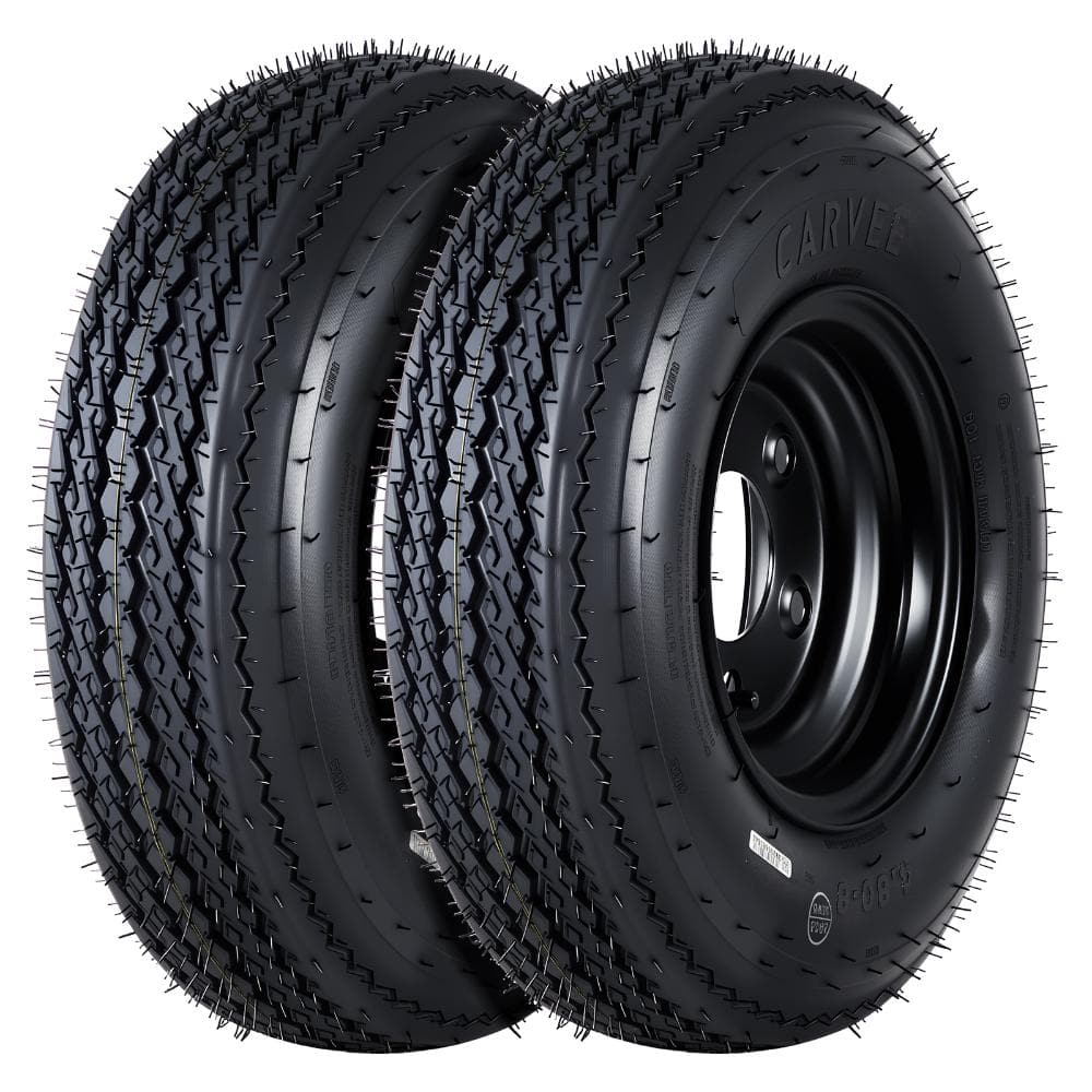 "2-Pack 4.80-8 4.80x8 480-8 Trailer Tires with 8"" Rims, 4 Lug on 4"" Bolt Pattern, 6PR Load Range C" price history on PriceWatchPro