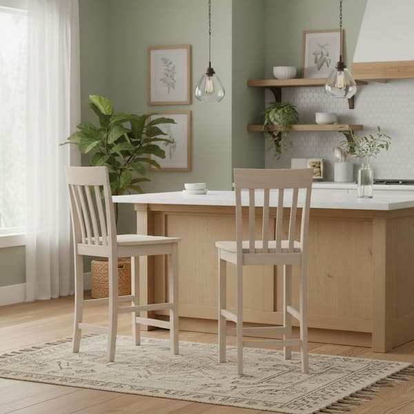 24 in. Unfinished Wood Bar Stool