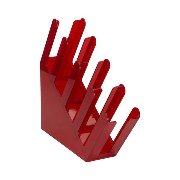 Mind Reader Red 'Fancy' Acrylic 4-Compartment Cup and Lid Holder