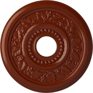 7/8 in. x 16-1/8 in. x 16-1/8 in. Polyurethane Genevieve Ceiling Medallion, Hand-Painted Firebrick