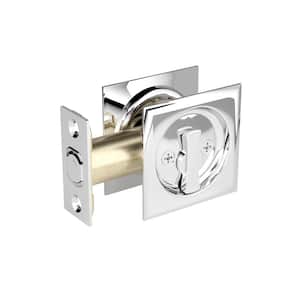 2 7/16 in. (62 mm) Chrome Square Pocket Door Privacy Pull