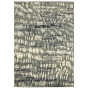 Grey Beige Blue and Light Blue 2 ft. x 3 ft. Abstract Area Rug