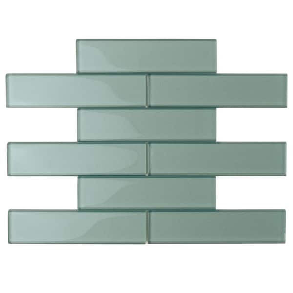 Apollo Tile Blue 11.8 in. x 11.8 in. Polished Glass Mosaic Tile (4.83 sq. ft./Case)