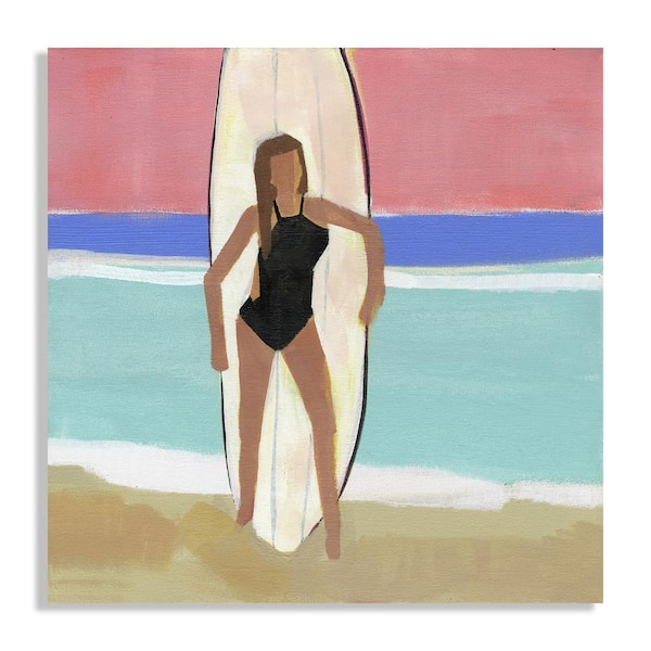 Melissa Van Hise Surfer Girl II by Kate Mancini Unframed Canvas Art Print 24 in. x 24 in.
