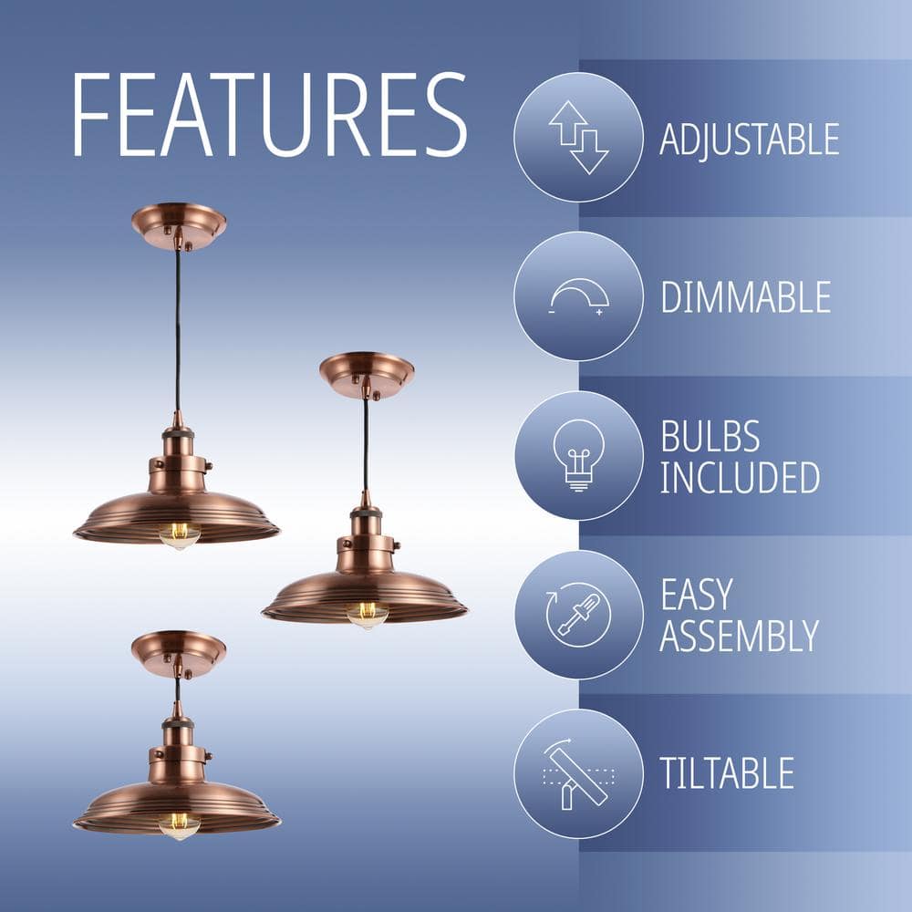 Bedford 11" Copper Industrial LED Pendant Light