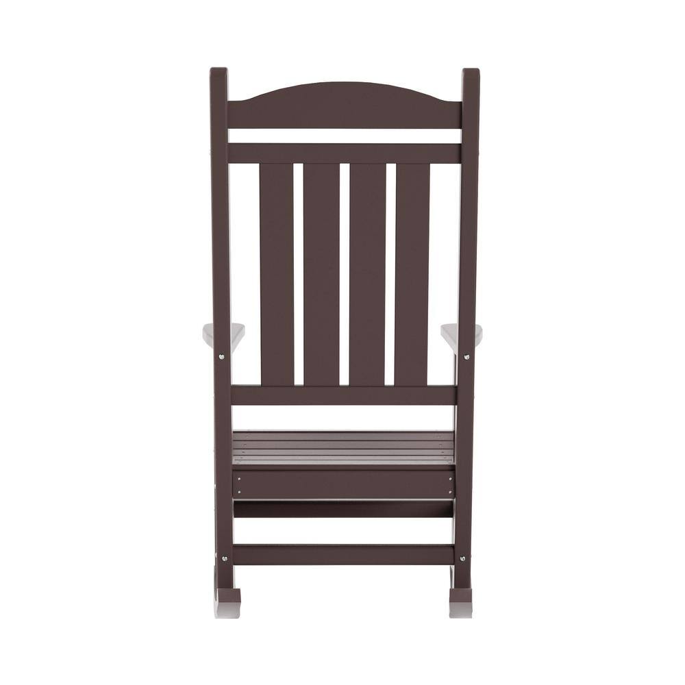 Laguna Dark Brown HDPE Outdoor Rocking Chair with Arms
