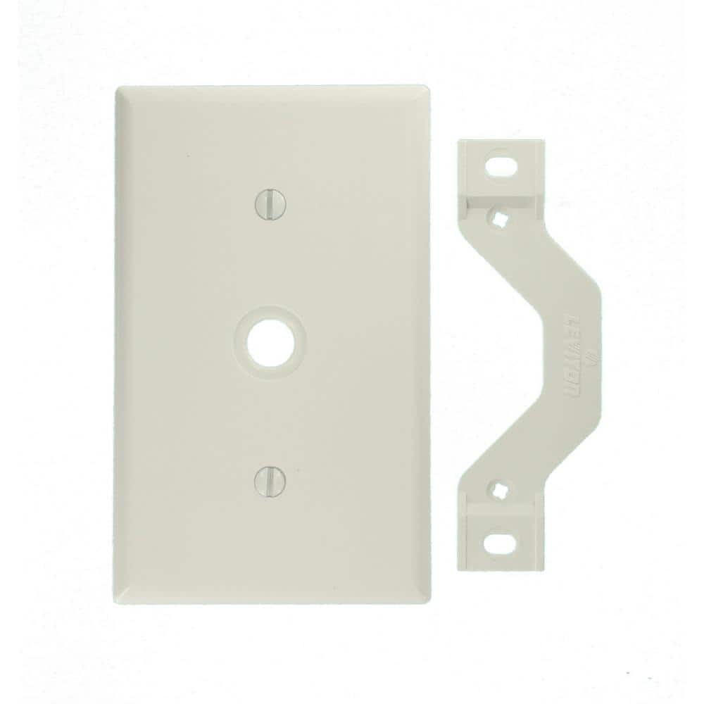 UPC 078477444351 product image for 1-Gang 0.406 in. White Phone/Cable Plastic Strap Mount Standard Wall Plate (1-Pa | upcitemdb.com