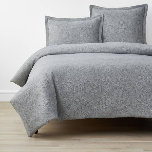 The Company Store Mandala Organic Blue Multicolored Full Cotton Percale Duvet Cover