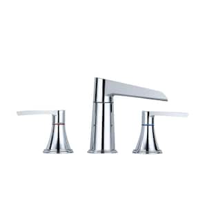 Double Handle Bathroom Faucet with Rotatable spout design in Brushed Chrome