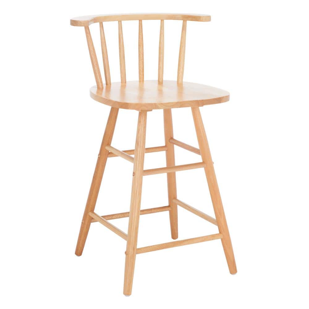 Natural Wood Windsor Spindle Back Counter Stool