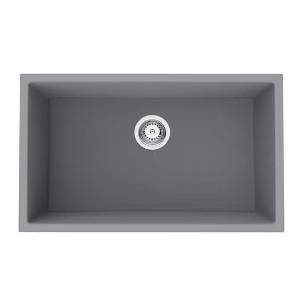 Maincraft Gray Quartz 30 in. Single Bowl Undermount Kitchen Sink