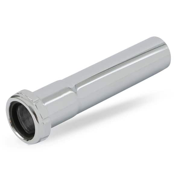 PLUMBFLEX 1-1/2 in. x 8 in. Brass Slip Joint Extension Tube for Tubular Drain Applications, 22GA, Chrome Plated